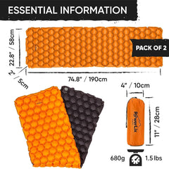 POWERLIX sleeping pad with pump bag included ready to inflate