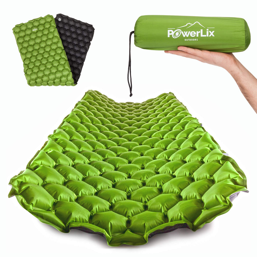 POWERLIX ultralight sleeping pad folded compactly for backpacking comfort