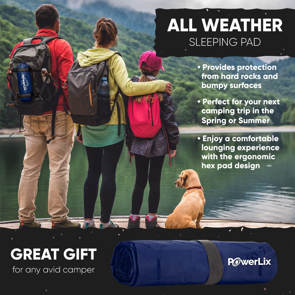 POWERLIX Ultralight sleeping pad hexagon-cell design supports pressure points.