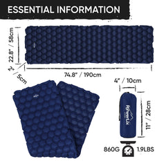 POWERLIX Ultralight sleeping pad with inflation bag ready for quick trips.