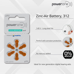 PowerOne Size 312 2-Pack box view: German craftsmanship ensuring consistent performance.
