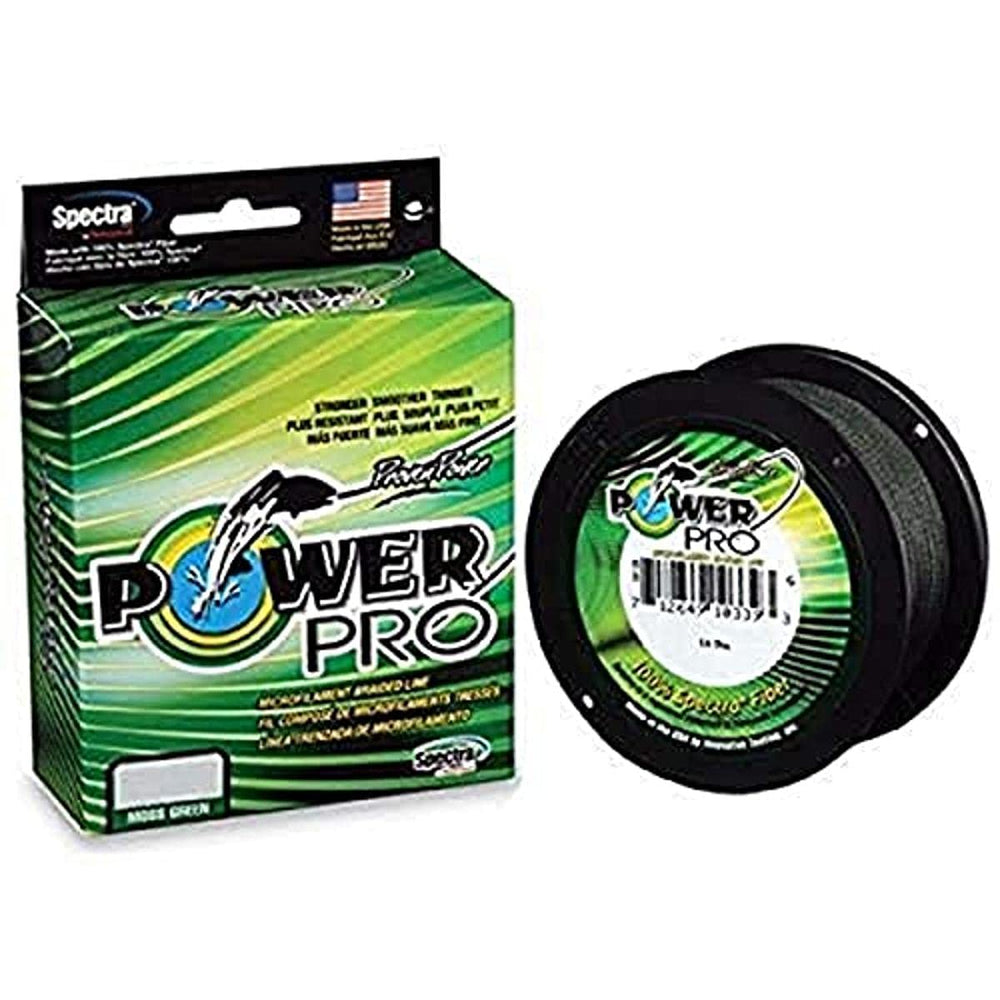 PowerPro downrigger cable in moss green showing depth control and reduced blowback