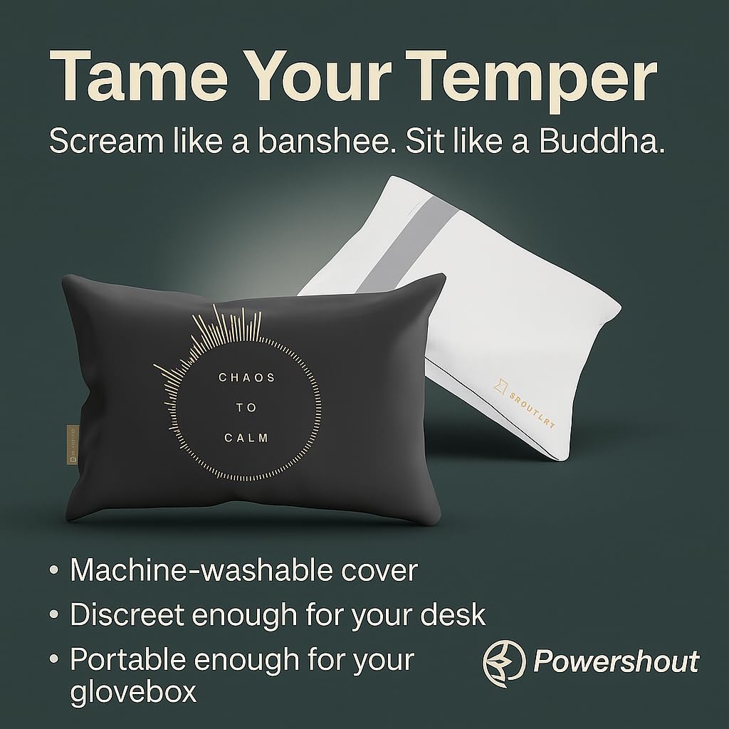 Powershout Shoutlet Pillow Mocha side view showing compact design