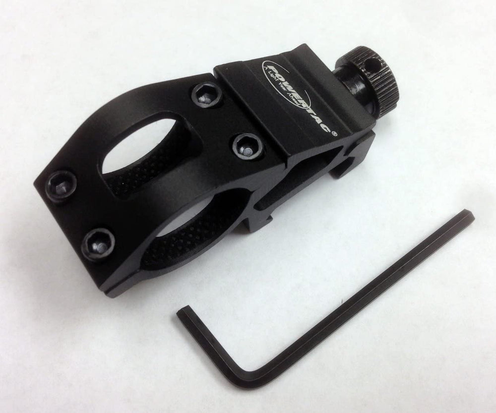 PowerTac Slim Off Set Mount in black anodized aluminum for durability.