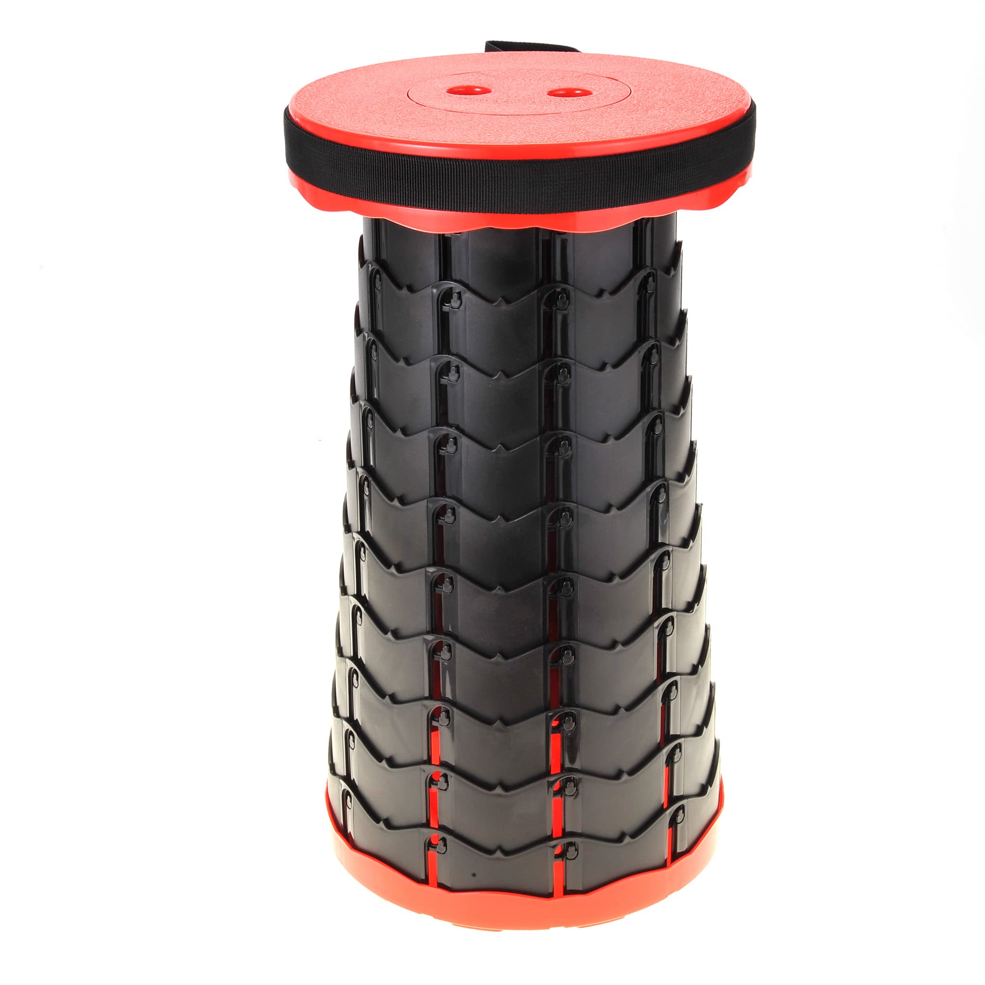PowerTRC collapsible stool compact storage fits in backpacks and luggage.