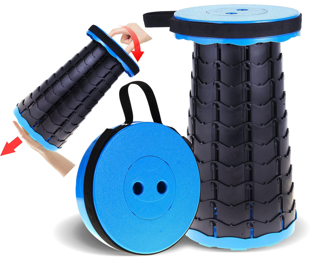 PowerTRC collapsible stool closed disk for easy carry and storage