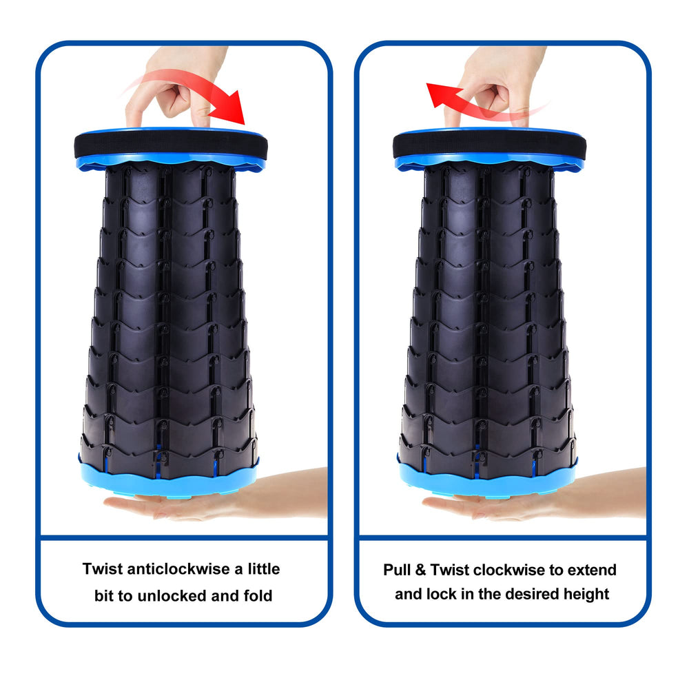 PowerTRC collapsible stool folds into a compact disk for space saving