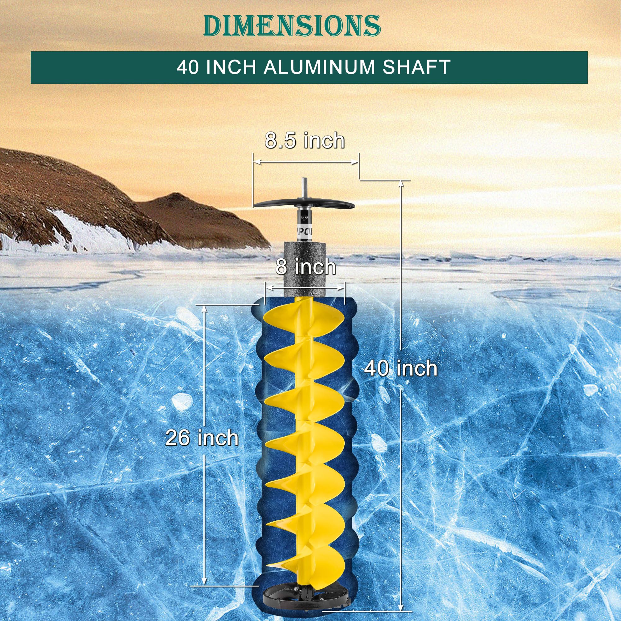 PPOLB center point blade ensures stable, precise drilling through ice.