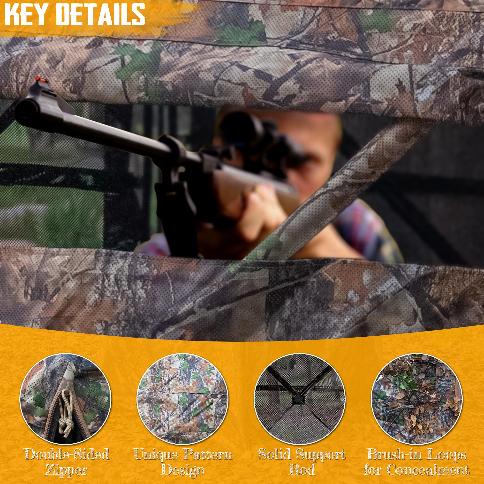 PPOLB hunting blind accommodates 2-3 hunters with gear
