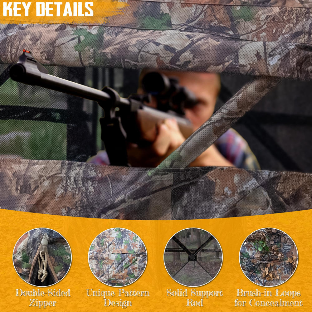PPOLB hunting blind accommodates 2-3 hunters with gear