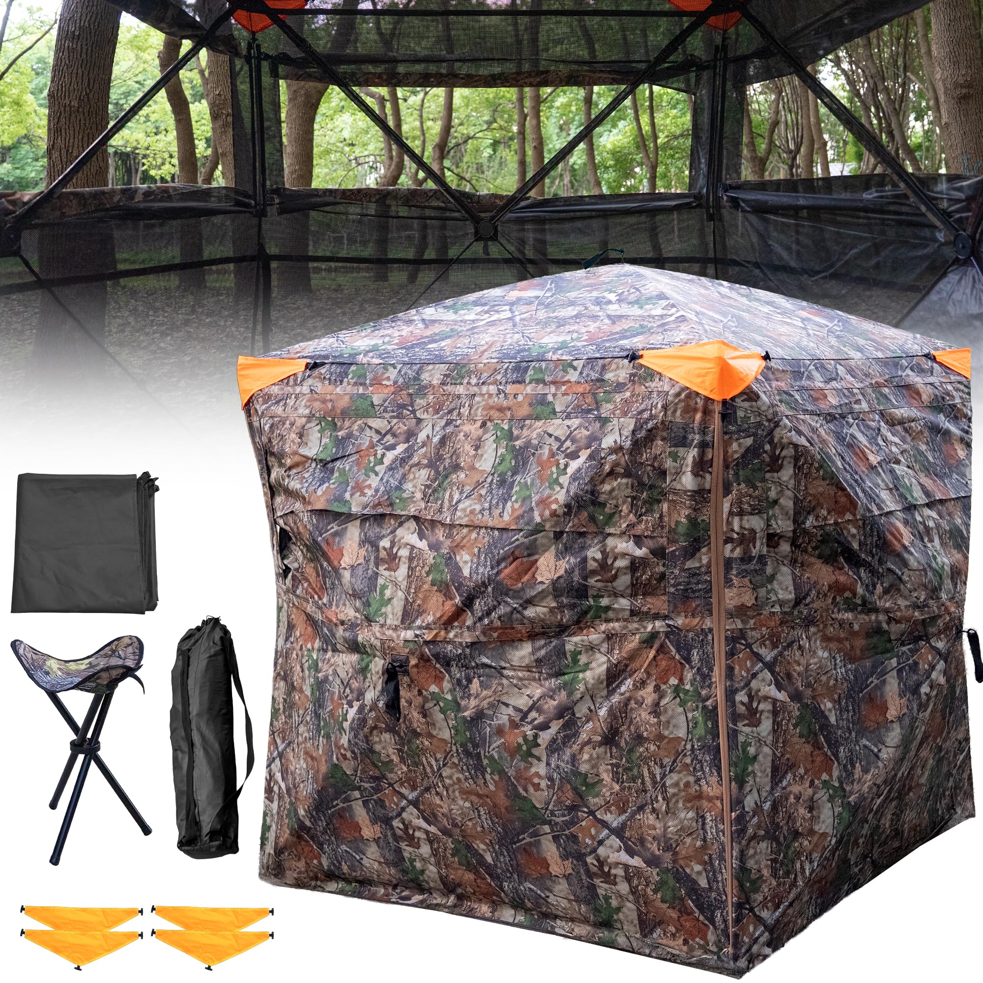 PPOLB hunting blind 360-see-through view for silent awareness
