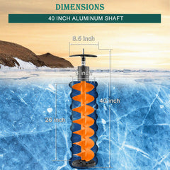 PPOLB Ice Auger Bit shows flotation foam and top plate for added drill safety.