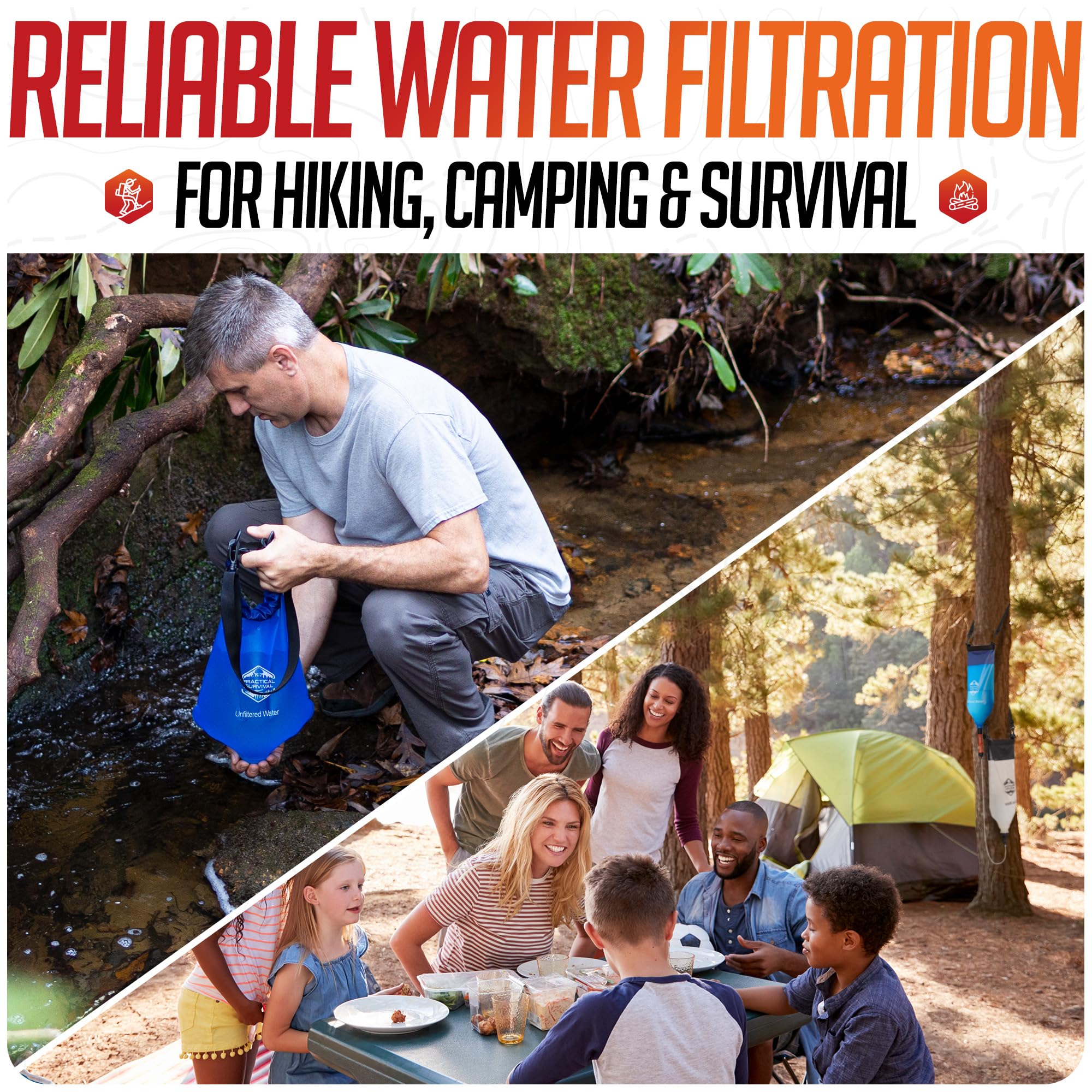 Practical Survival filtration kit carry bag for travel.