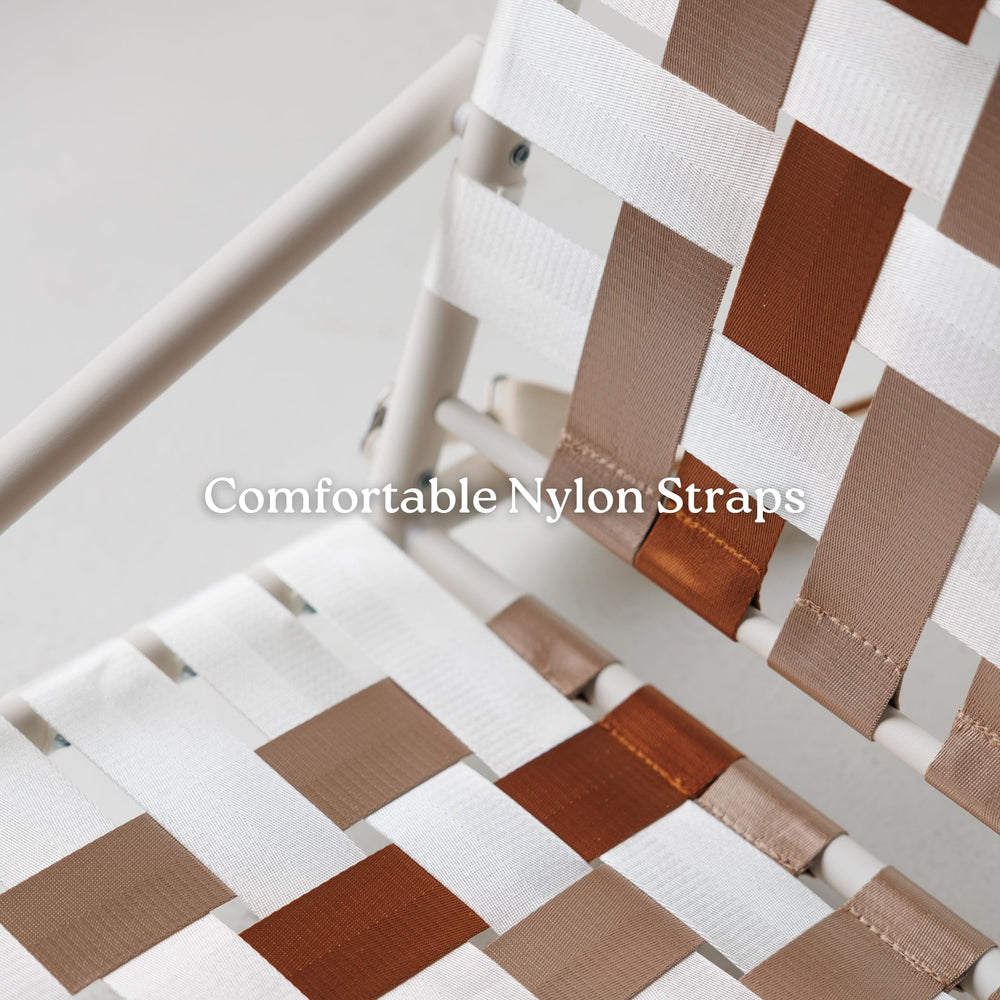Praia Beach Chair retro lawn style complements outdoor spaces.