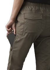 prAna Double Peak pant thigh pocket in Antique Bronze with zipper entry for essentials on trails.