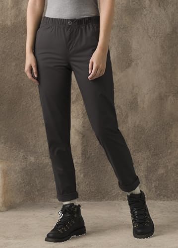 prAna Double Peak Pant Charcoal worn outdoors highlighting UPF 50+ sun protection