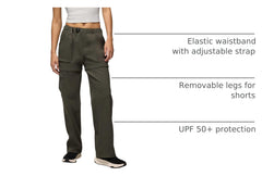 prAna Halle Convertible Pants Spruce color-coded zippers for easy matching.