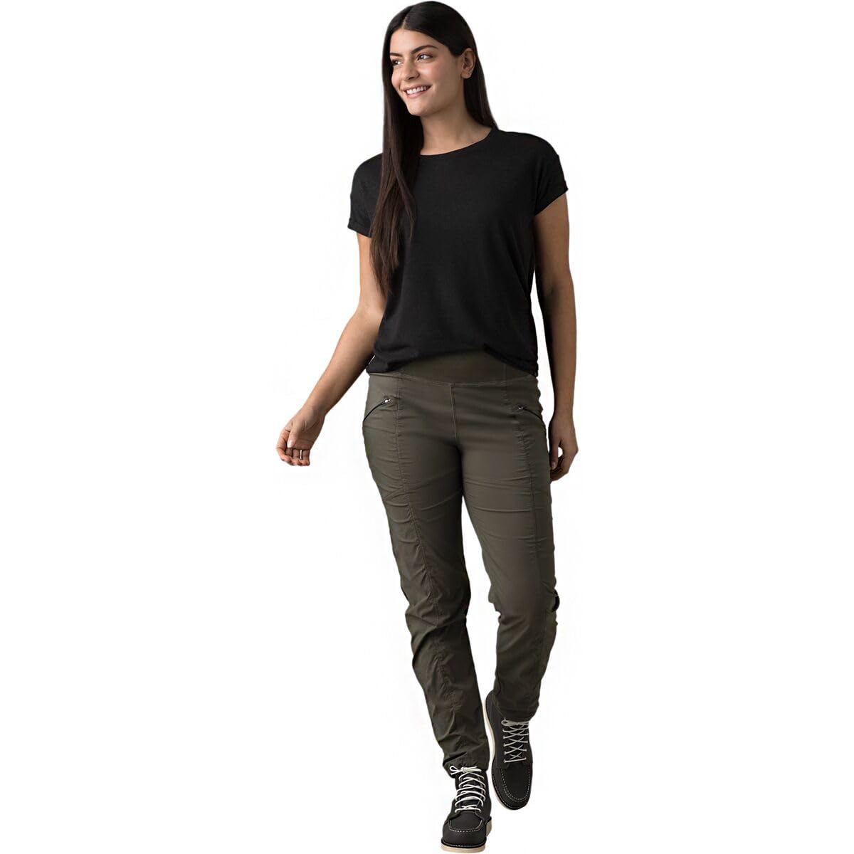 Adjustable hem on prAna Koen Pants with continuous loop for customizable length