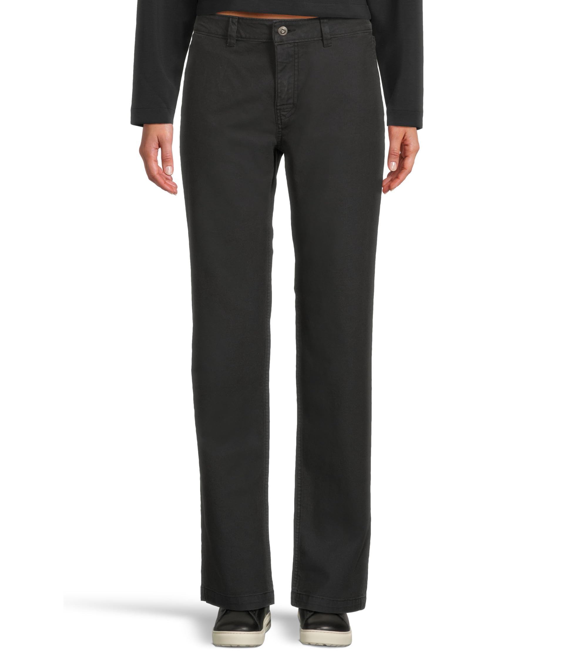 Prana Rock Ridge Chino front view in black showing versatile straight-leg silhouette
