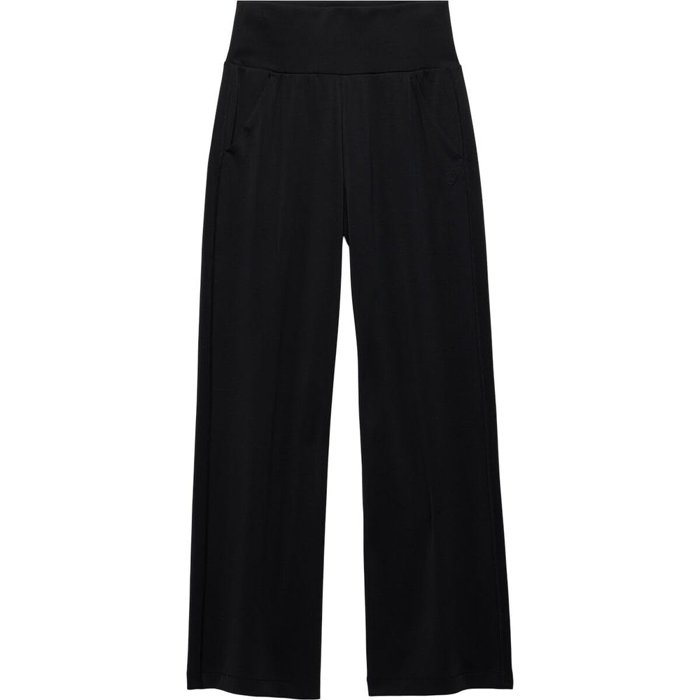 prAna Shea Hot Spell wide leg pants closeup, rich black fabric