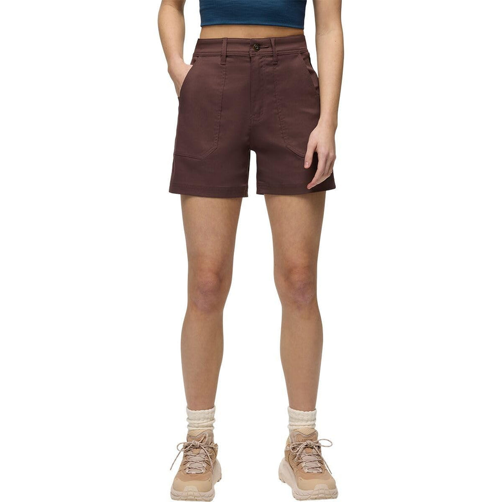 Prana Zion cargo short front view in mocha offers versatile everyday wear.