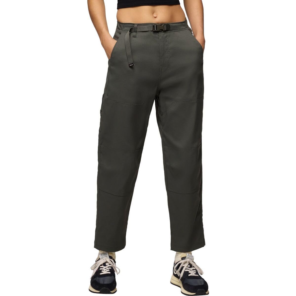 Prana Stretch Zion Cinch Pants Spruce front view with relaxed outdoor fit.