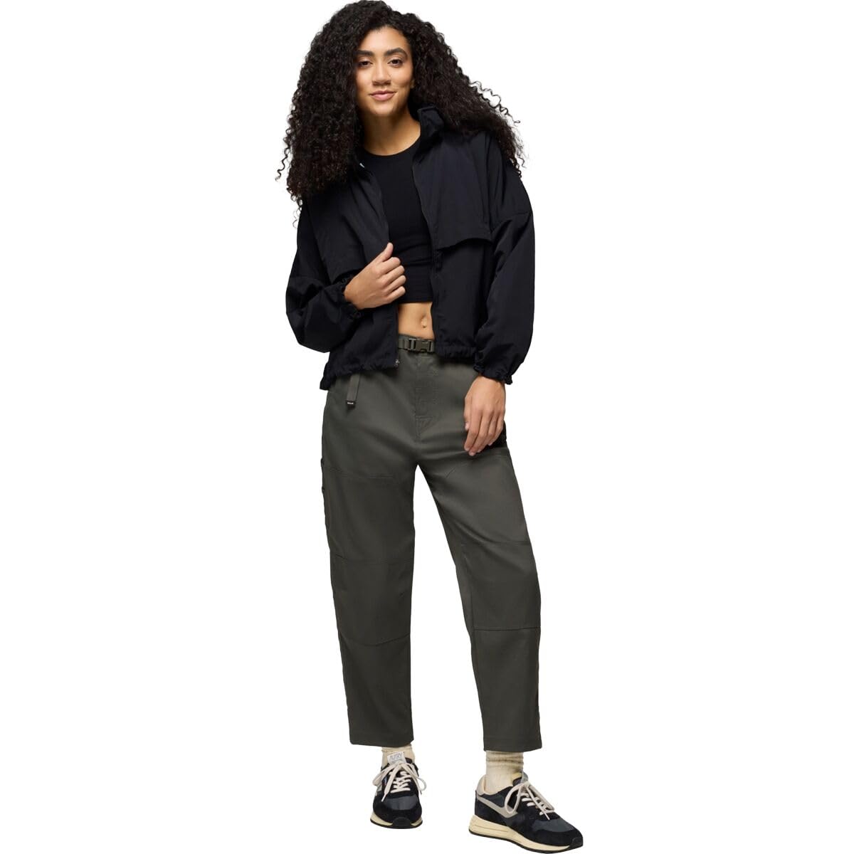 Prana Stretch Zion Cinch Pants Spruce gusset-ventilation closeup for mobility.