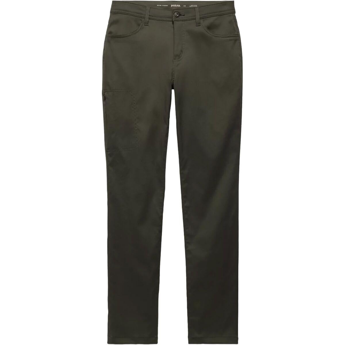 Prana Stretch Zion Halle Pants Spruce inseam label visible for size reference