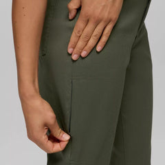 Prana Stretch Zion Halle Pants Spruce side view showing straight leg