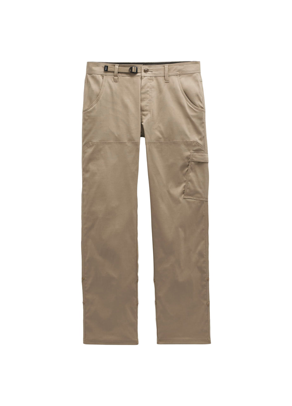 PrAna Stretch Zion Sandbar pant hem snaps for adjustable length.