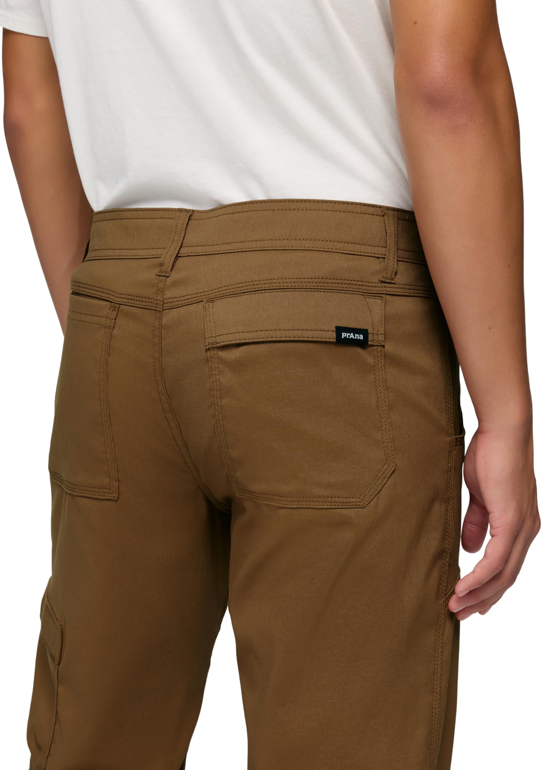 prAna Stretch Zion Pant Sepia roll-up hem offers versatile length options.