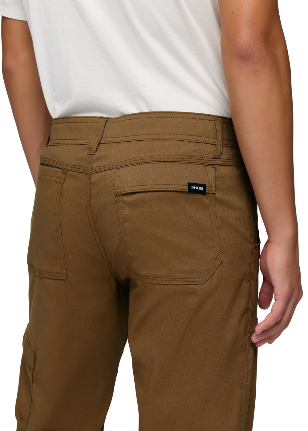 prAna Stretch Zion Pant Sepia roll-up hem offers versatile length options.