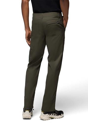 prAna Stretch Zion Pant Spruce abrasion-resistant fabric for brush with trees.