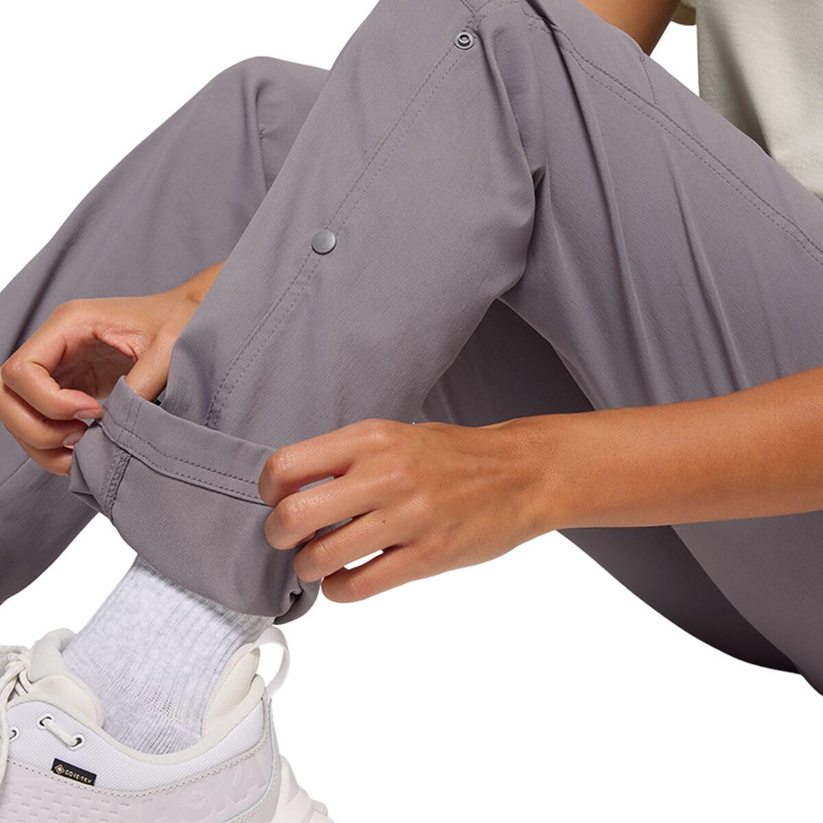 prAna Stretch Zion pants pewter back pocket flap secure storage