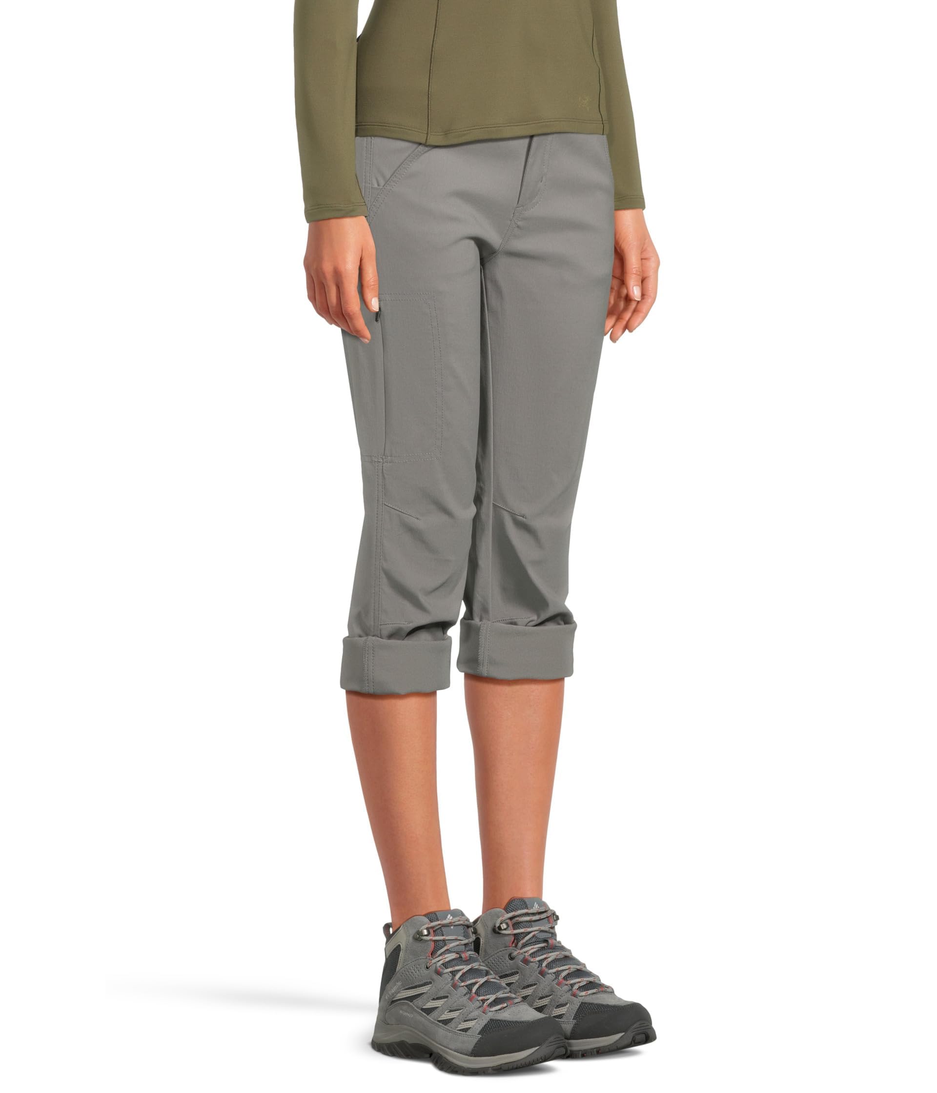 Prana Stretch Zion pewter back pocket with flap, practical protection for valuables