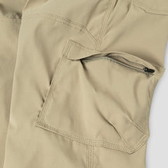 Prana Stretch Zion Straight Pants Sandbar back view features built-in belt for secure fit