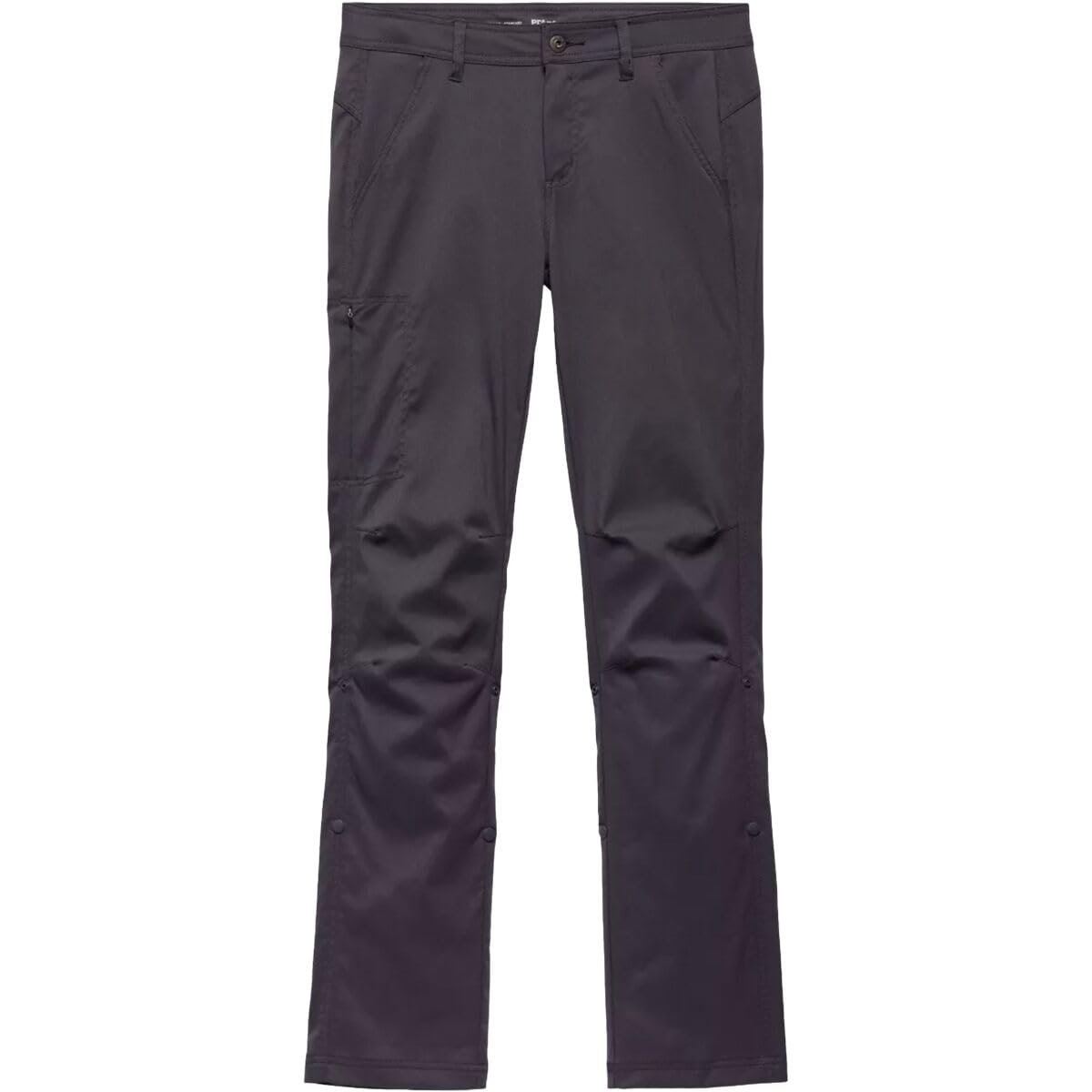 Prana Zion inseam options with snap adjustments across short/regular/tall.