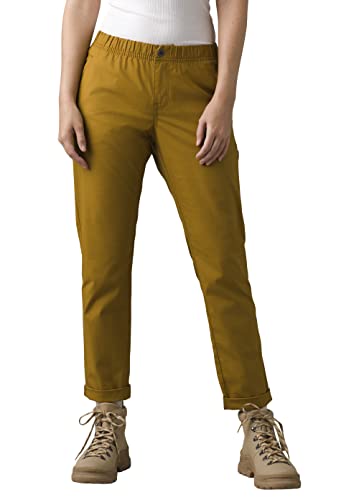 prAna Women's Double Peak All-Around Pant in antique bronze, back view highlights durable ripstop fabric and secure pockets.