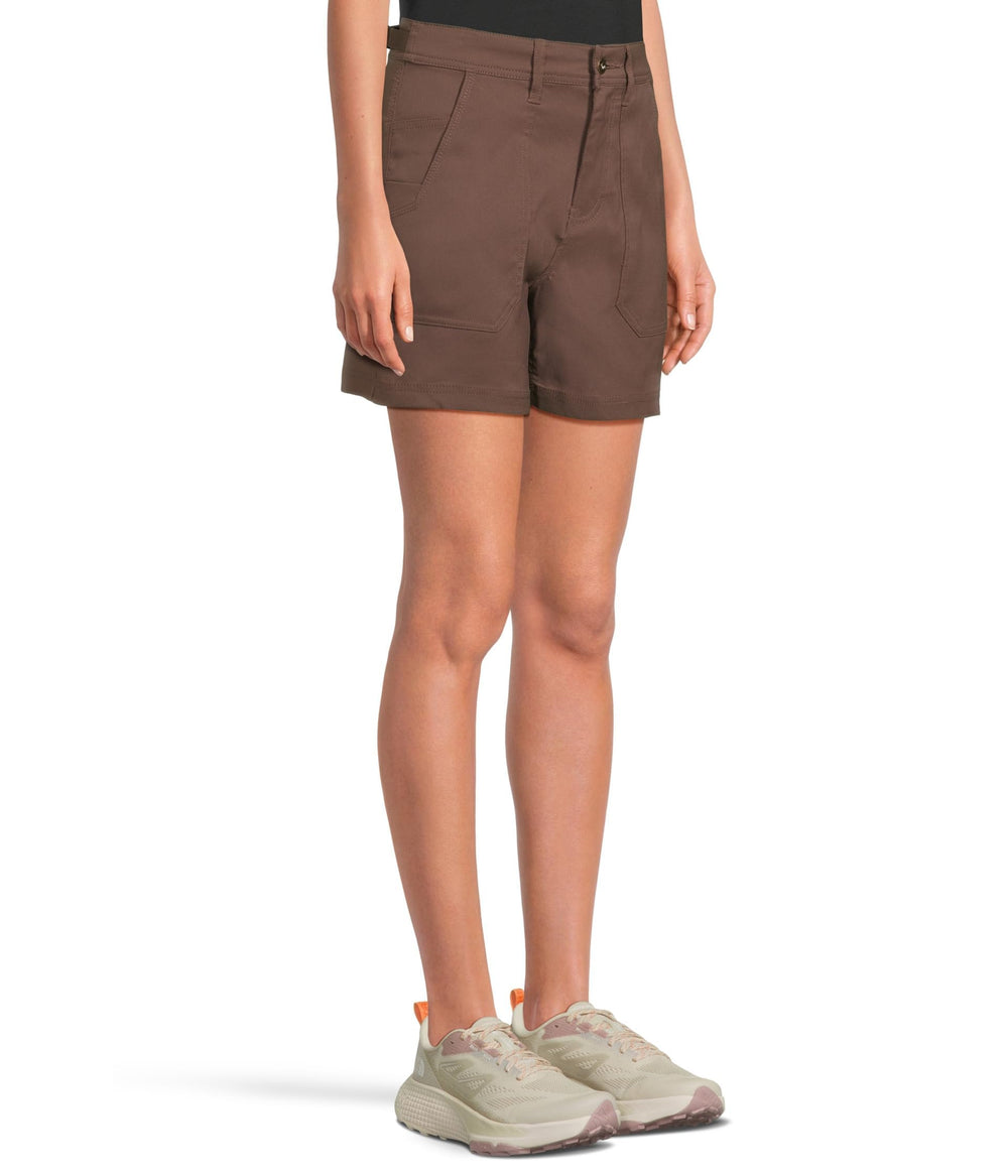 Prana Stretch Zion Cargo Short Mocha side pocket detail with secure pocket