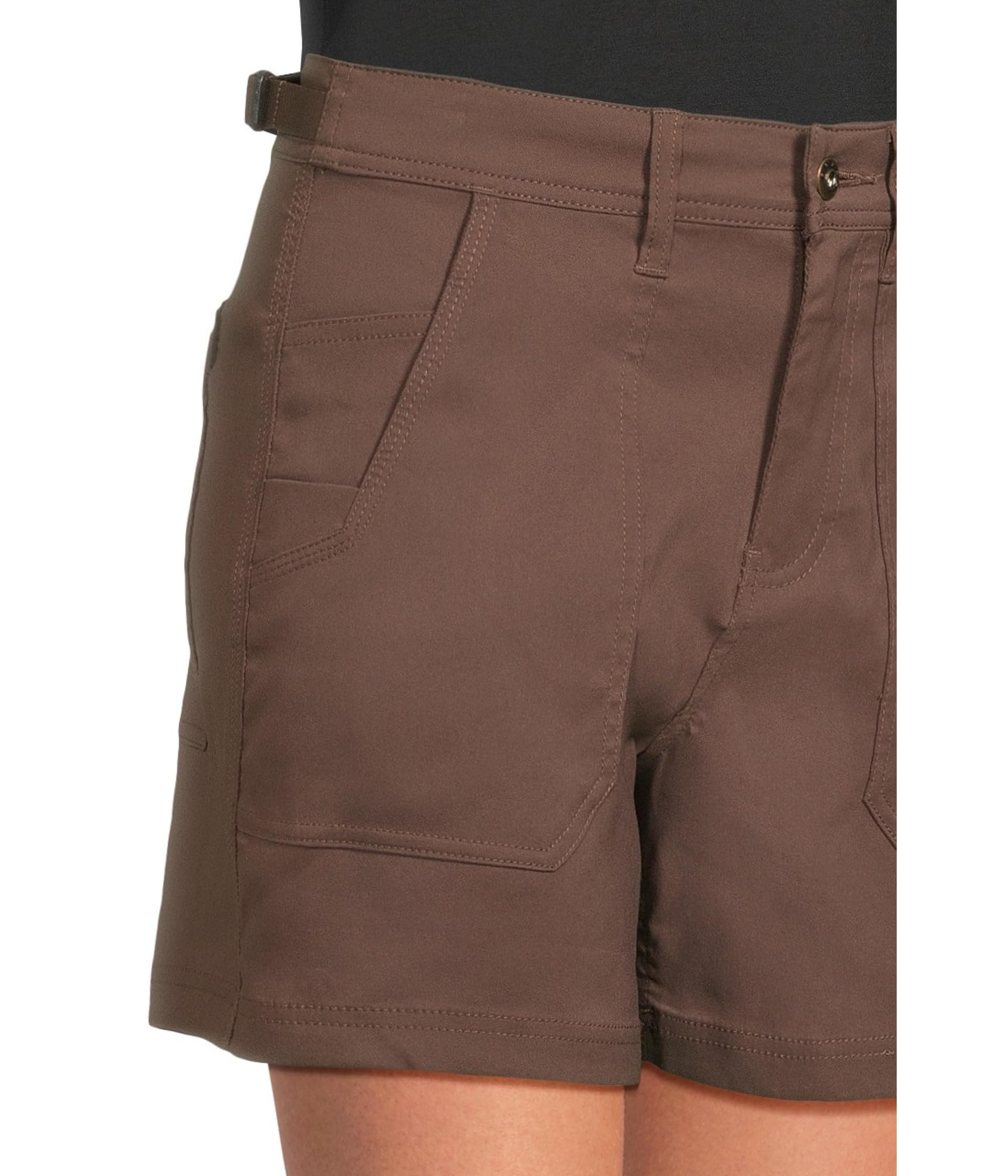Prana Stretch Zion Cargo Short Mocha waist-adjuster closeup for adjustable fit