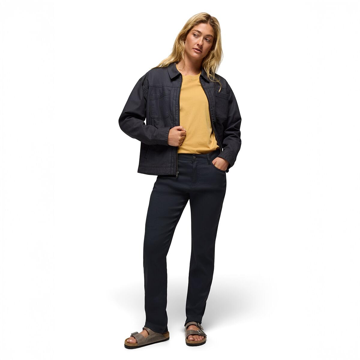 Prana branding and durable construction for everyday outdoor wear.