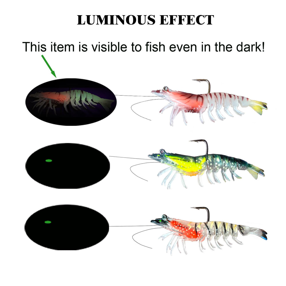 Color variants of prawn imitation lures for different conditions