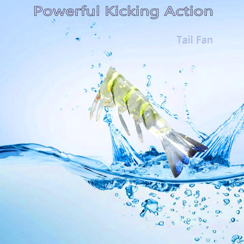 Pre-rigged prawn lure with sharp hook