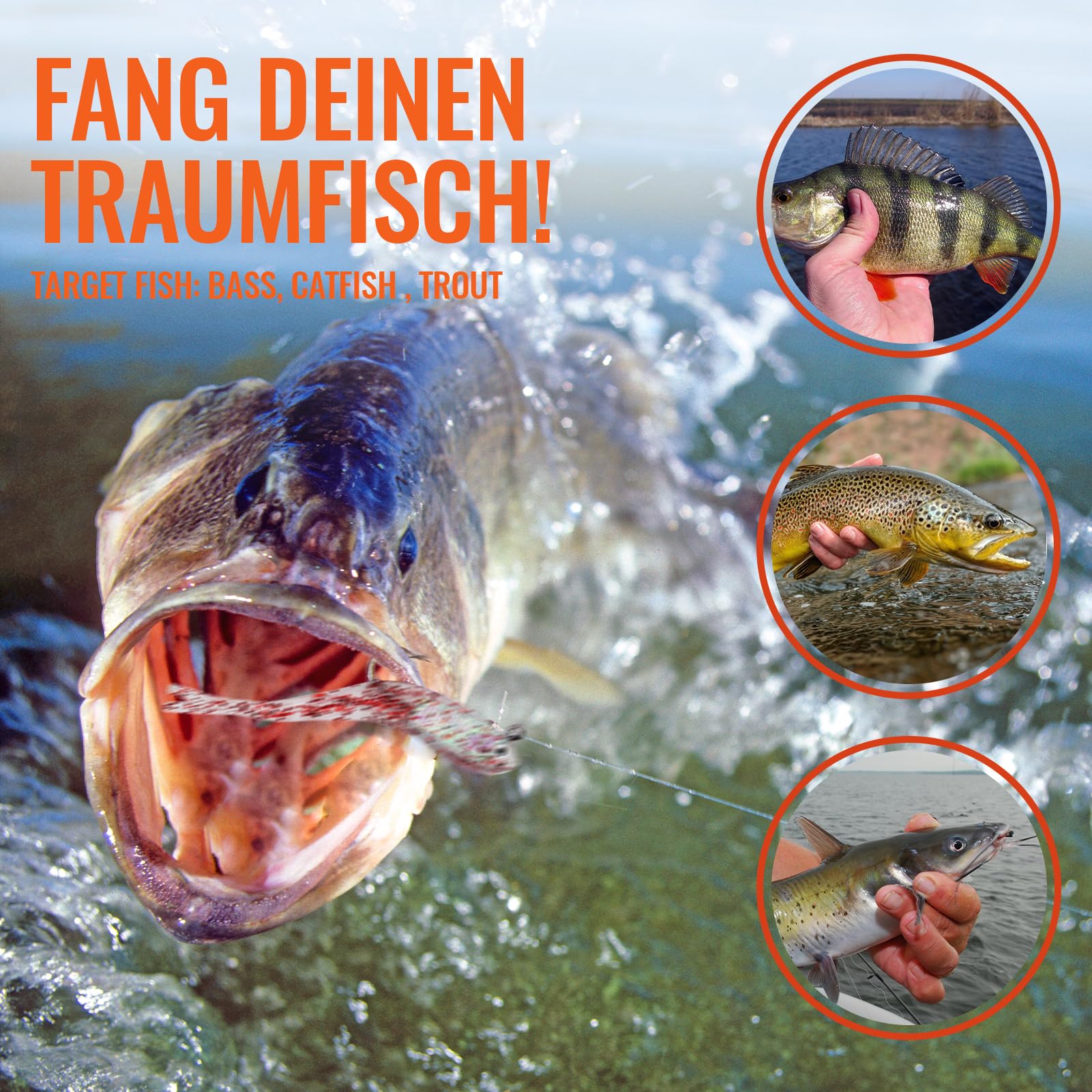 Complete 10-piece soft lure kit for freshwater and saltwater fishing