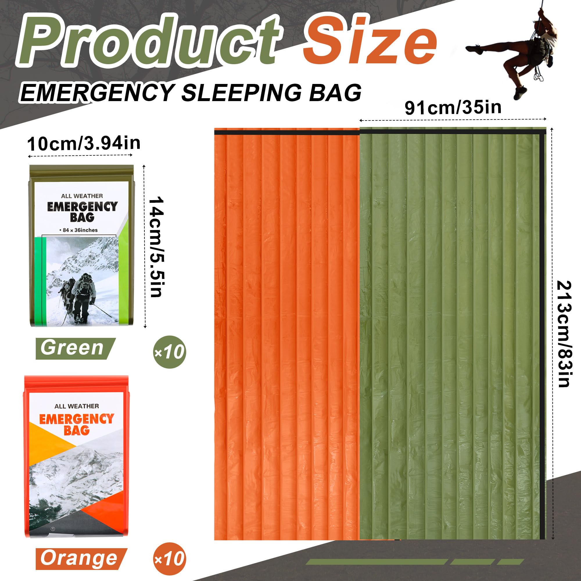 Preboun emergency sleeping bag in use showing warmth and compact comfort.