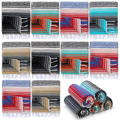 Preboun Mexican blanket bulk colorful serape stripes for outdoor picnics and beach days.