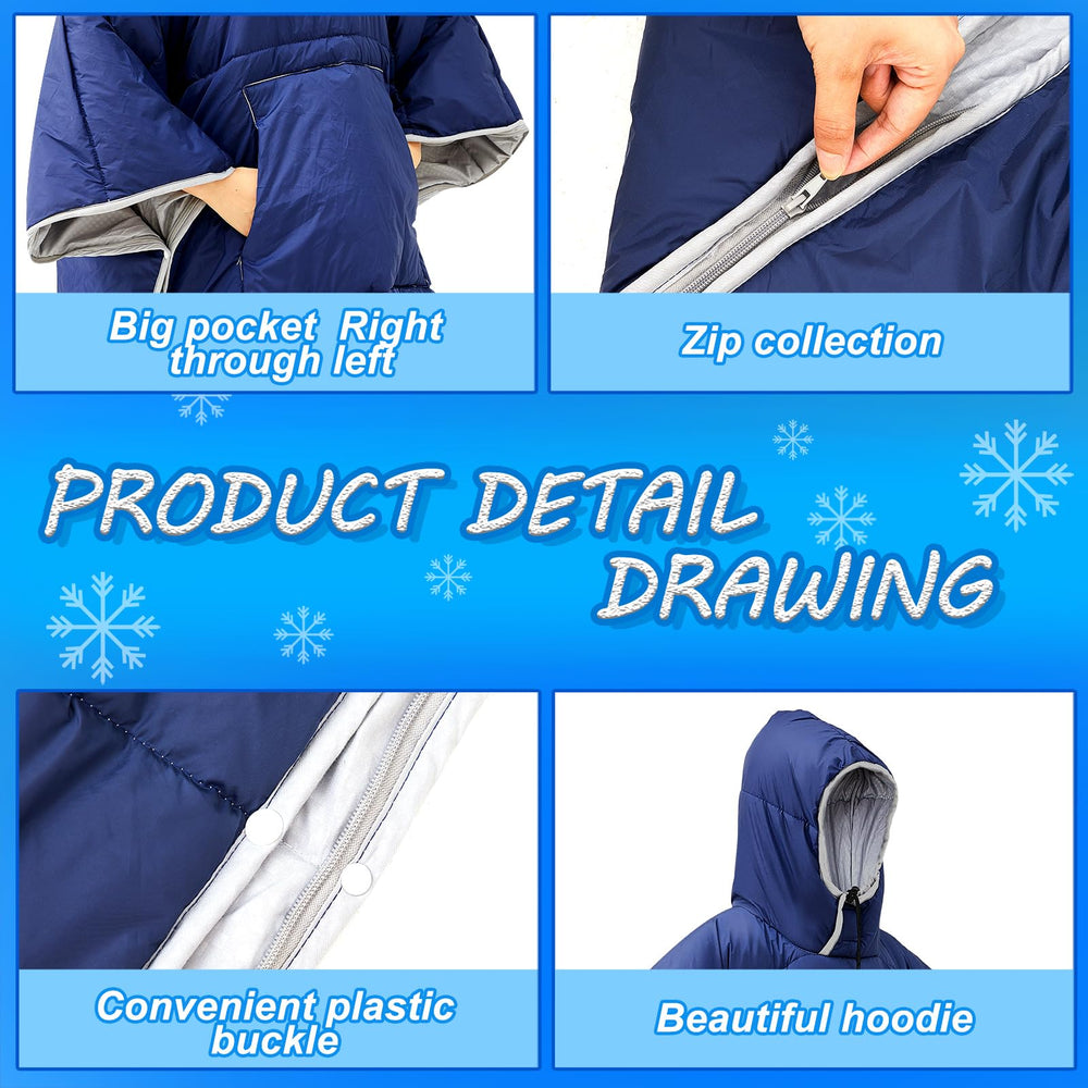 Preboun poncho waterproof nylon fabric highlights durable, wind-resistant material.