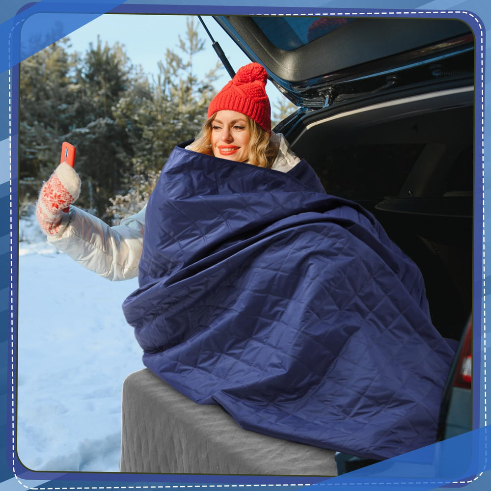 Preboun stadium blanket four-pack dark blue suited for cold-weather concerts