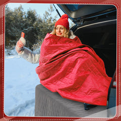 Preboun stadium blanket red full-size laid out for two people