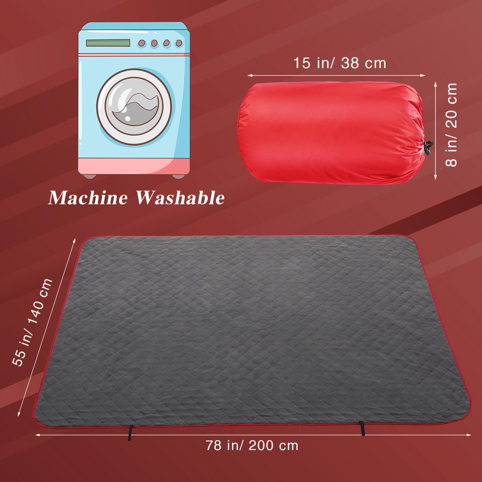 Preboun stadium blanket red waterproof outer material signals damp-weather protection